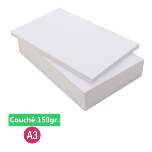 Papel Couche Brilho 150g Tamanho A3 - 500 Folhas Artesanato