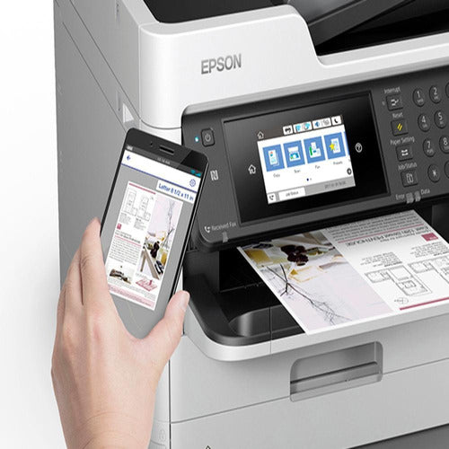 Impressora A Cor Multifuncional Epson Workforce Pro Wf-c5710 Com Wifi Branca E Preta 100v/240v Wf-c5710dwf
